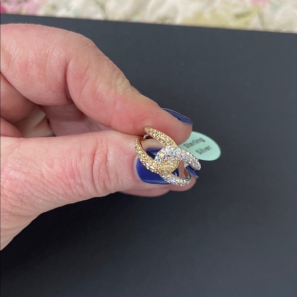 Dazzling Gold and Silver Crystal Ring - Picture 2 of 3